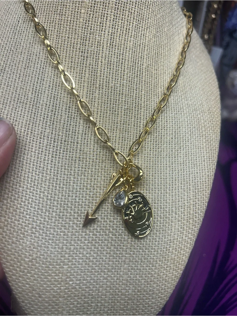 NWT Anthropologie Gold Celestial Pendant Necklace